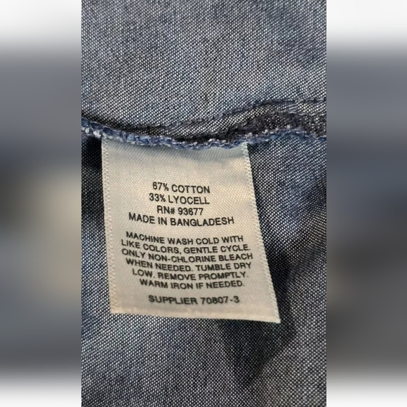 a. n. a. Square Neck Flutter Sleeve Soft Denim Button Up Cotton Mini Dress XXL - Picture 13 of 16